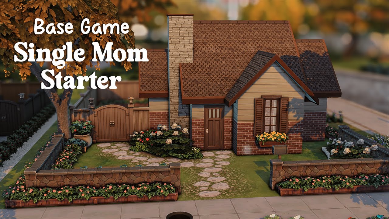 Base Game Single Mom Starter 🌱 Sims 4 Speed Build