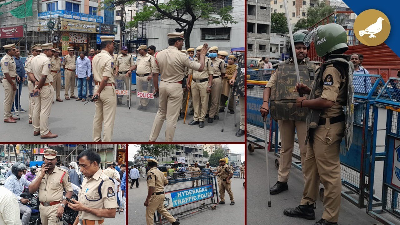 Hyderabad: Heavy police force deployed at Masjid e Azizia, Mehdipatnam for Friday prayer