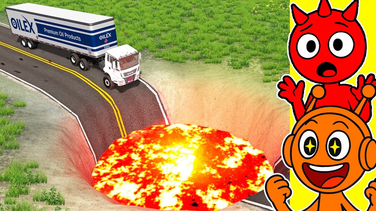 AUTOS VS CRATER DE LAVA GIGANTE🌋 (Oren Reacciona)