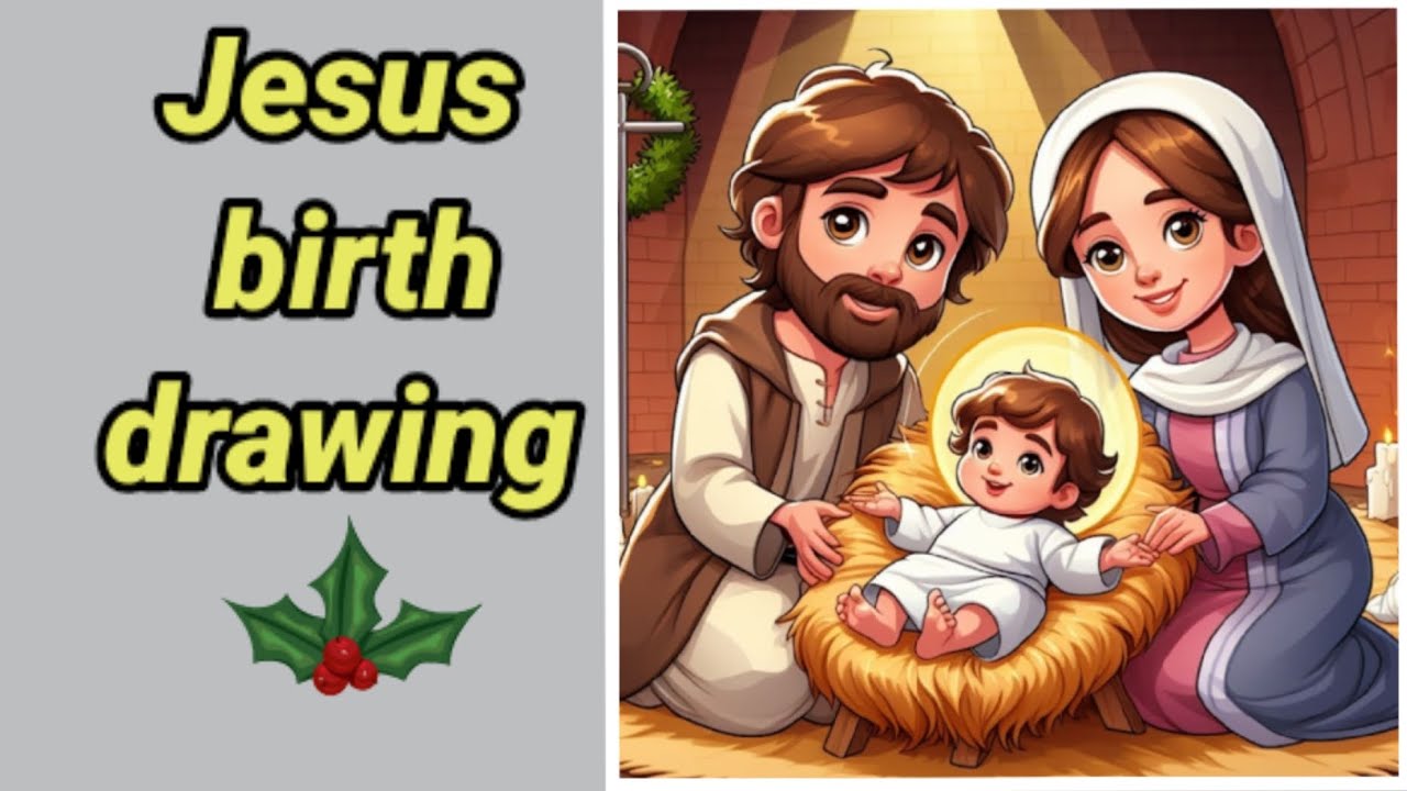 Jesus birth drawing  / jesus born drawing / baby jesus drawing  /christmas drawing