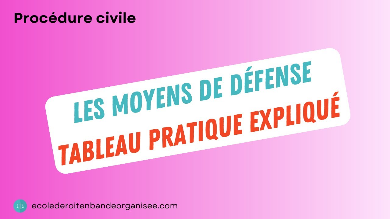 Moyens de défense - procédure civile
