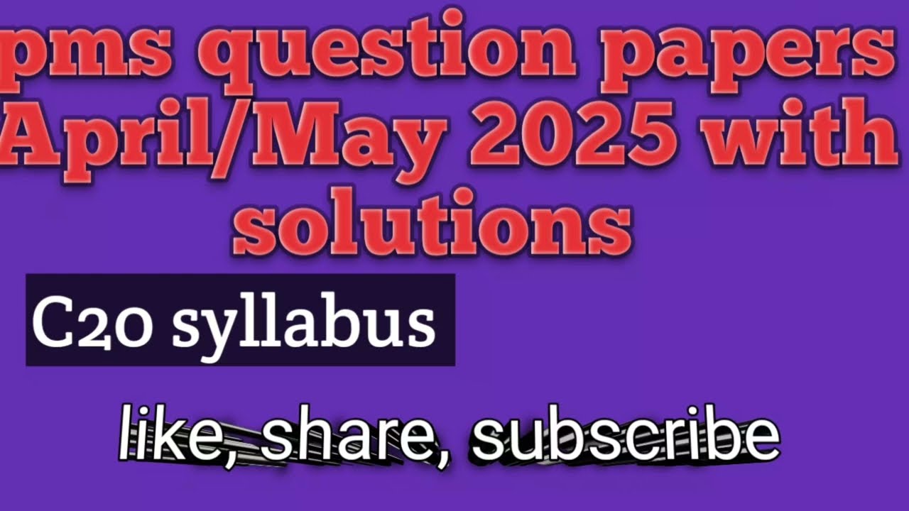 Pms question papers April/May-2025 with solutions #like #share #subscribe ytfeed #diploma#education