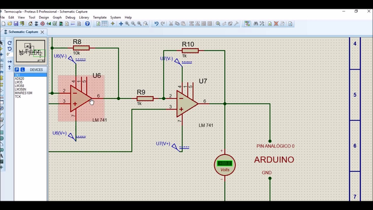 Acondicionamiento de una termocupla tipo K para un control ON /OFF