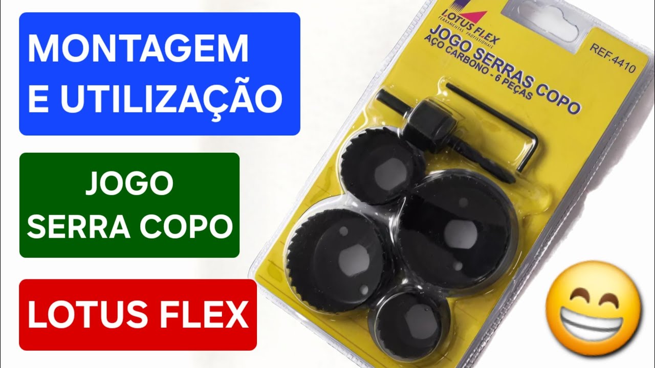 Aprenda como montar e usar a Broca do Jogo Serra Copo na Furadeira (Lotus Flex)