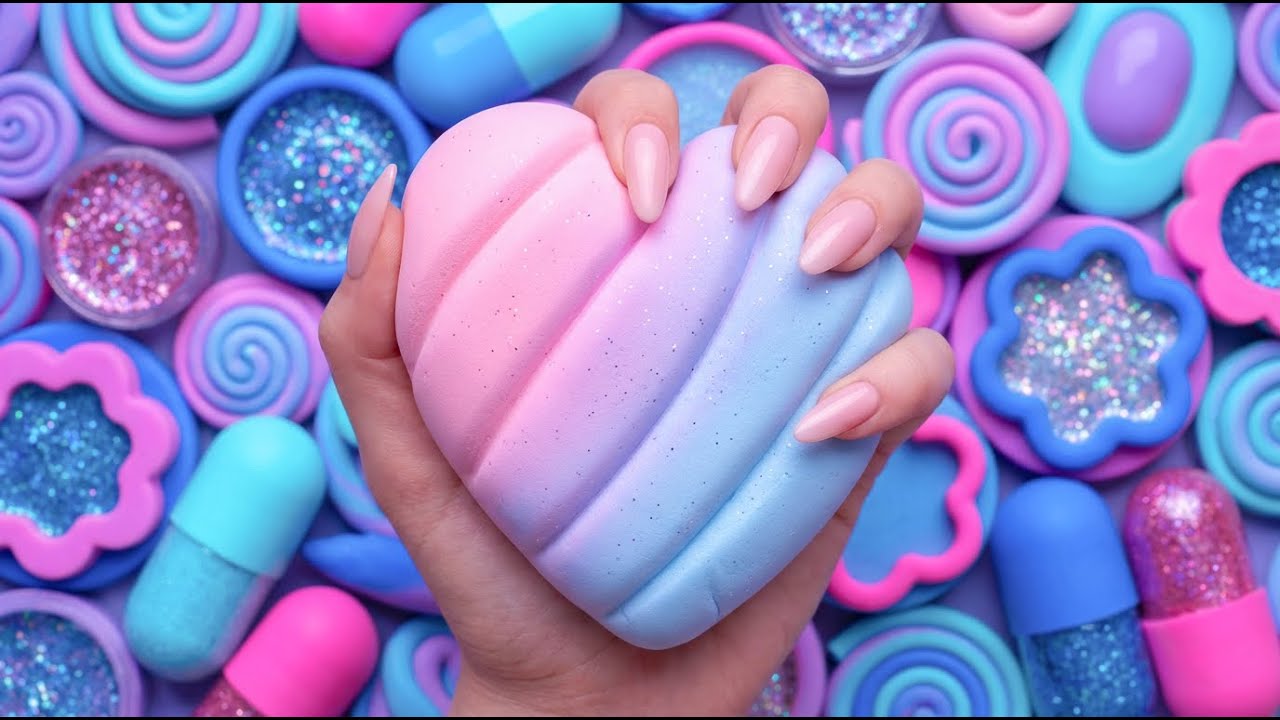 Calming ASMR for Anxiety Relief: Soap Crushing, Glitter Sprinkles & Soft Starch | Pink Blue Soap