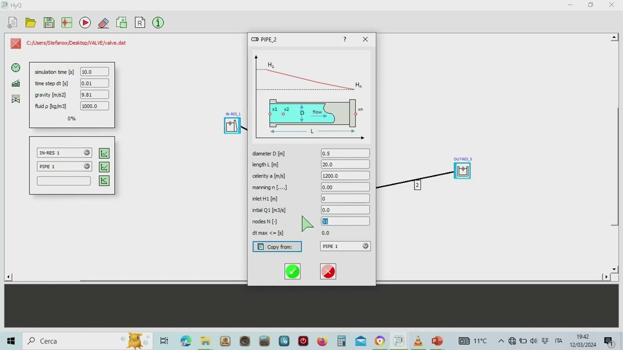 HyQ - Free Software for Hydraulic Transient Calculations - Basic Tutorial - Waterhammer Analysis