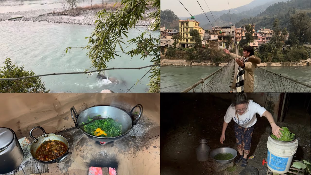 आज हामी दोस्रो दीन सेती दिदीकोमा। झोलुगें पुलमा रमाईलो घरमा सेती दिदीले पकाउनु भएको मिठो खानेकुरा