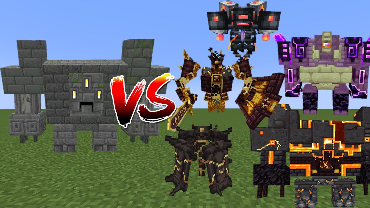 Reanimated Temple(Crimson Steve More Mobs) Vs L_Ender's Cataclysm - Minecraft Mob Battle