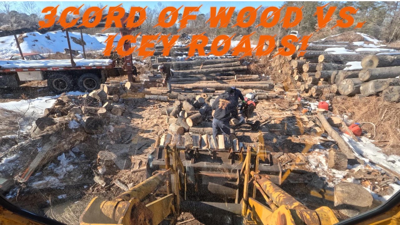 3 Cord of Wood Vs. Icey Roads!!