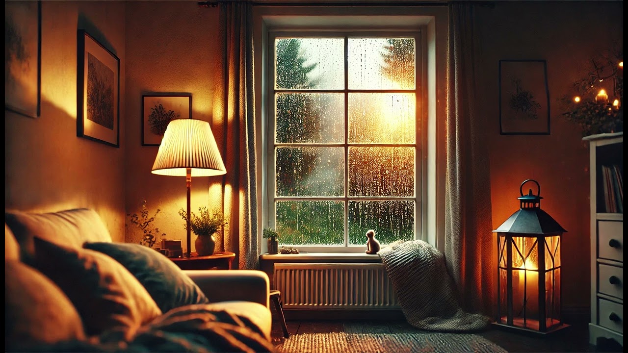 Chill Synth Lofi Hiphop Guitar with Distant Thunder for Relaxing Rainy Day Vibes