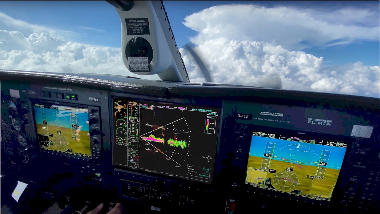 Piper Meridian (4K), Escaping the Thunderstorm, Testing GARMIN Weather Radar Echos