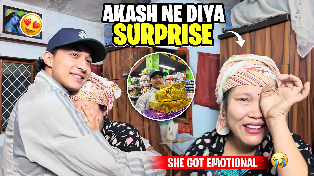 Akash ne diya surprise🥹|| she got emotional😭