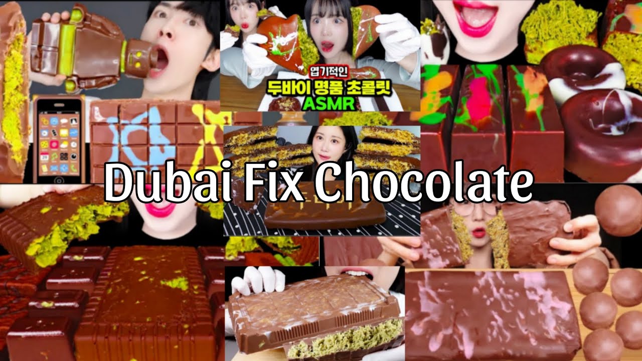 ASMR DUBAI FIX PISTACHIO KUNEFAH CHOCOLATE MUKBANG | 2x Speed | CRUNCHY EATING SOUNDS
