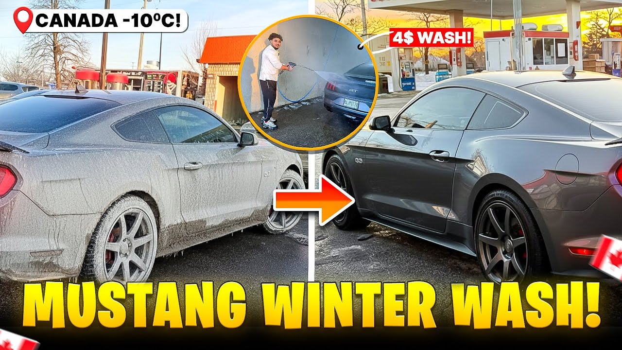 Canada Winter Car Wash ❄️ | Mustang GT Before & After Transformation 🇨🇦