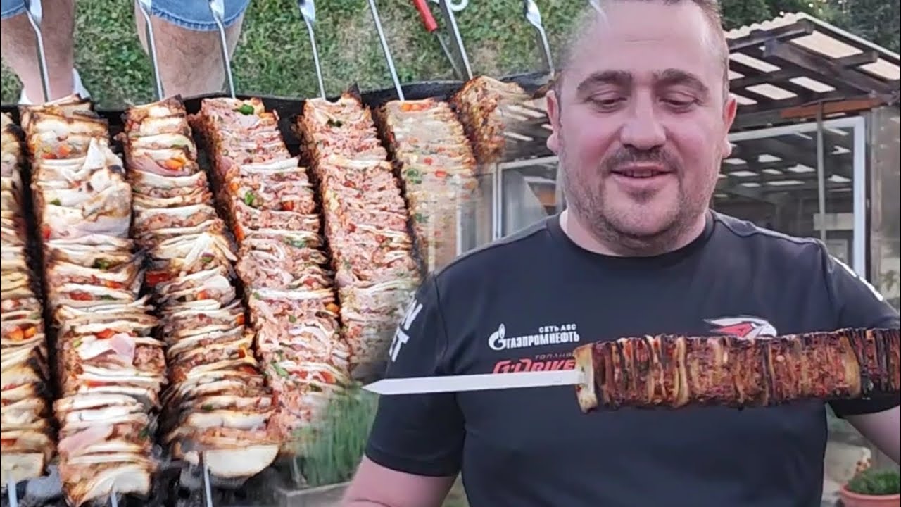 Фарш, Лаваш... Шашлыки на даче!!! Schaschlik aus Hackfleisch und Wraps!!! 