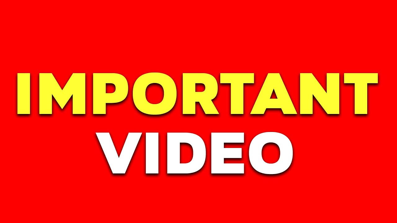 Important Video Watch Pannunga