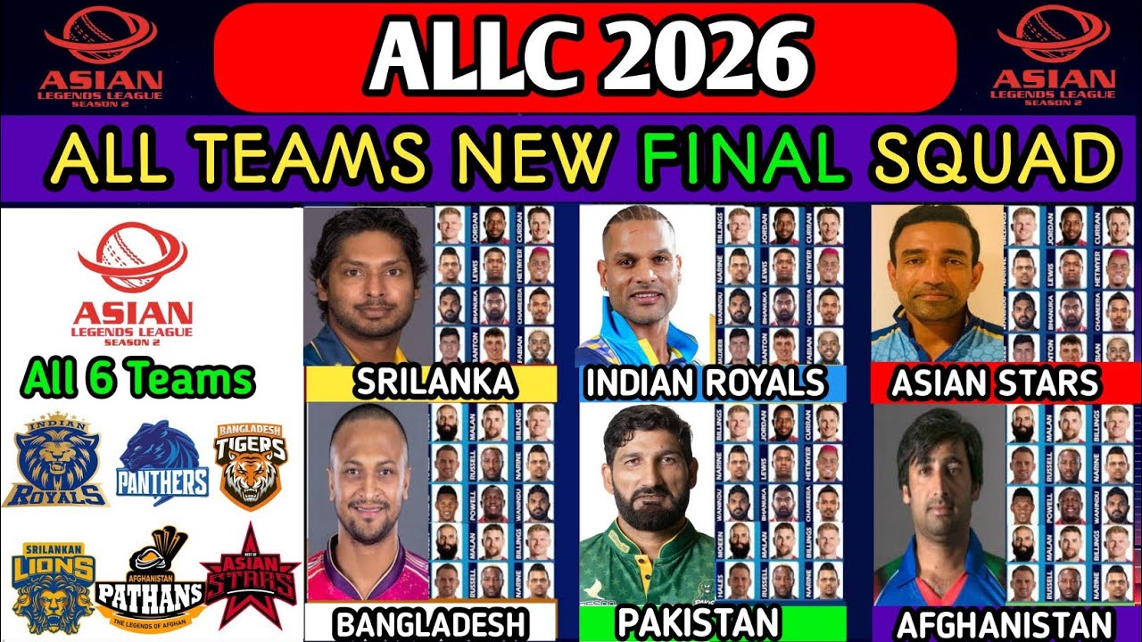 Asian Legends League 2026 Squad | Asian Legends League 2026 Draft | Asian Legends League 2026 