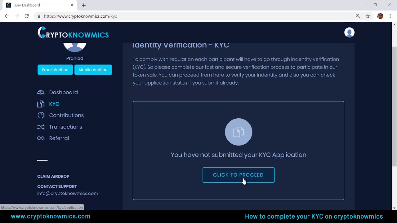 How to complete your KYC on cryptoknowmics