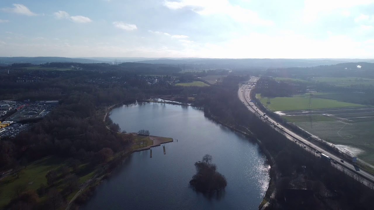Ümminger See in Bochum Langendreer aus der Luft aufgenommen