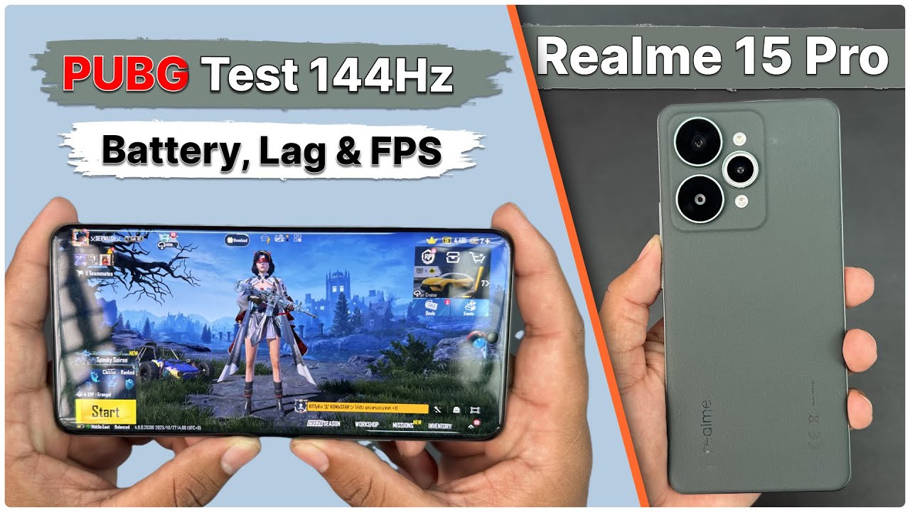 Realme 15 Pro PUBG Test 🔥- 144Hz Gaming, Snapdragon 7Gen 4, UFS 3.1, 7000Mah Battery 