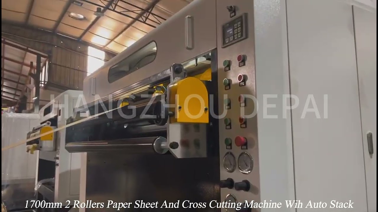 1700mm 2 Rollers Paper Sheet And Cross Cutting Machine Wih Auto Stack