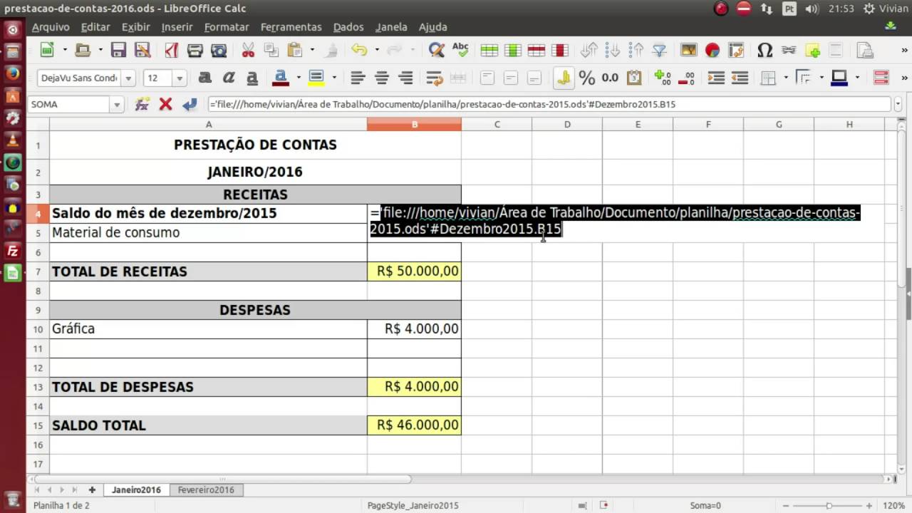 Como fazer referência a dados de outra planilha no Libreoffice Calc