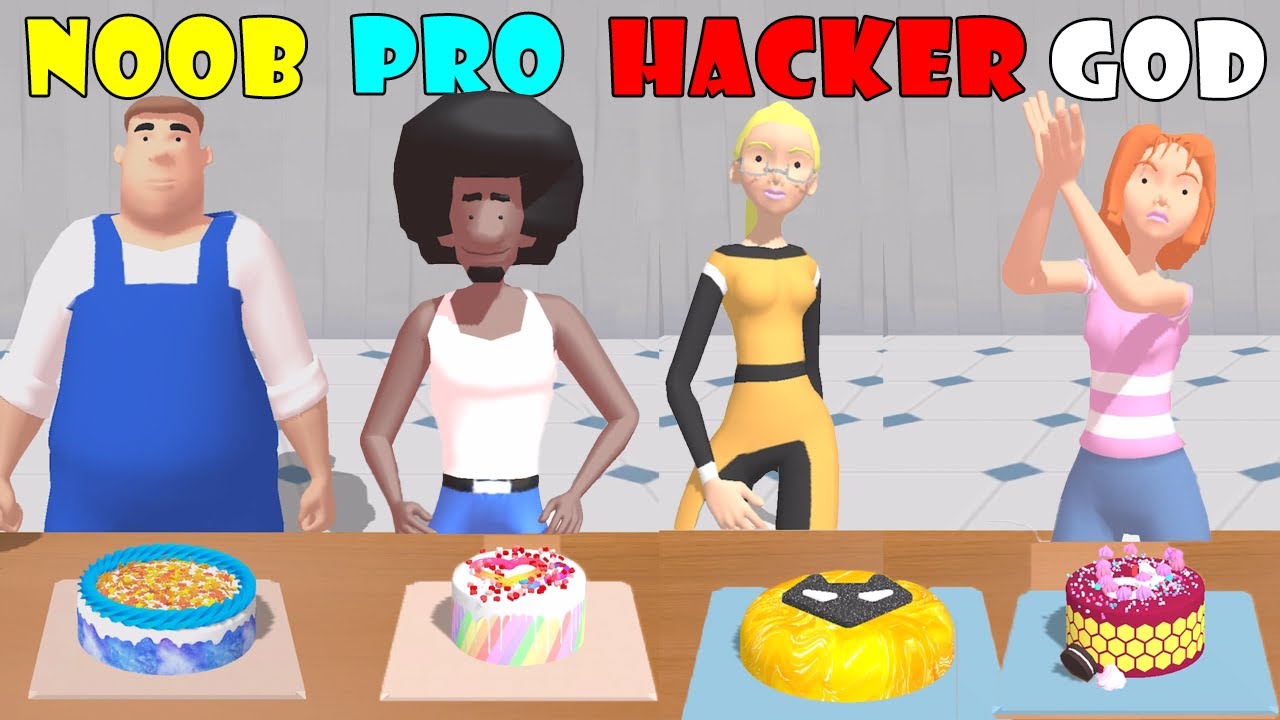NOOB vs PRO vs HACKER vs GOD - Cake Art 3D 🍧🍩🧀