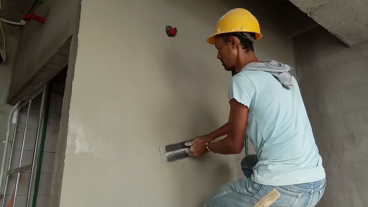 Pekerjaan Acian Dinding dengan Material Mortar Semen Instan Mu 250