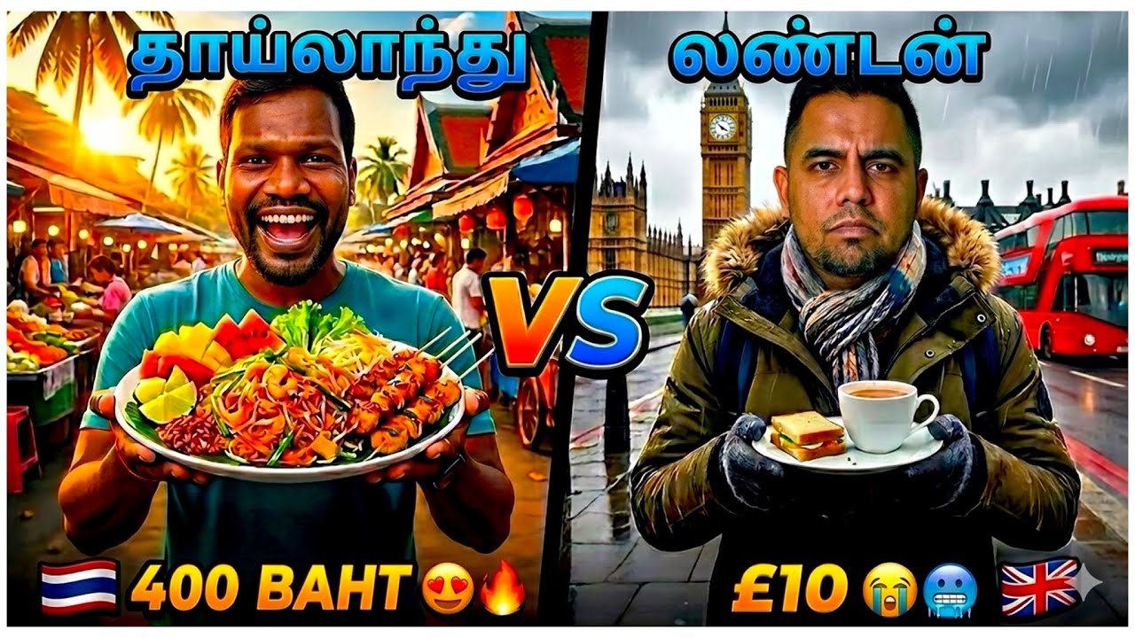 லண்டனில் £10 vs தாய்லாந்தில் 400 Baht! 🇬🇧🆚🇹🇭 எதுல அதிகமா வாங்கலாம்? | Ft. Arnold Vlogs