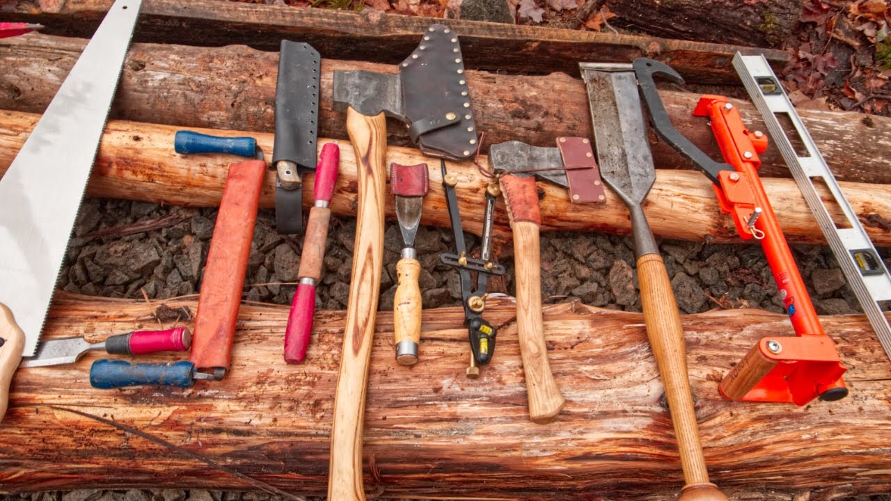 Log Cabin Tools for the Off Grid Sauna Bathhouse, Ep.3