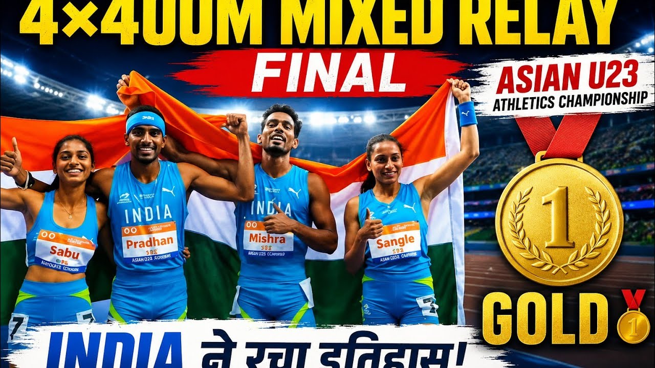 4&times;400m Mixed Relay Final |  Asian U-23 Athletes Championship in China | India won Gold 🥇 medal 