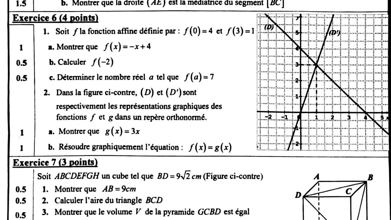 🔥 EX 6 Correction d'examen Régional 3AC Rabat Salé Kenitra 2023 Maths Biof  الجهوي الرباط سلا فرنسي