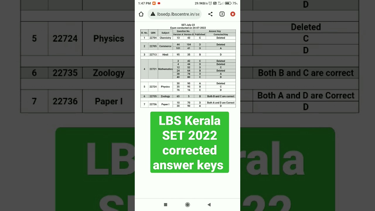 LBS Kerala SET 2022 corrected answer keys #shorts #mathtimez #link 👇#keralaset
