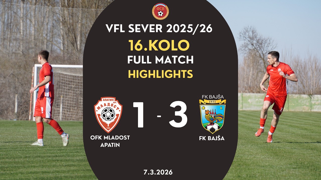 OFK Mladost Apatin - FK Bajša 16.Kolo VFL Sever 25/26 Highlights