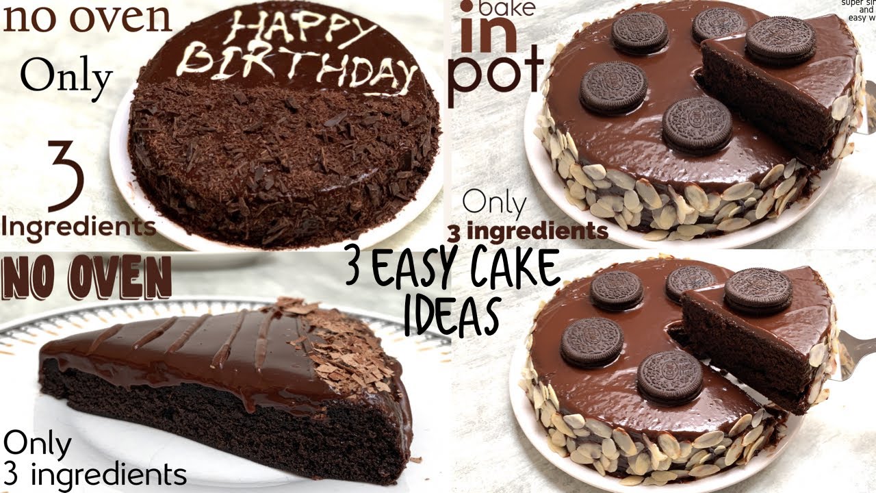 3 Chocolate Biscuit Cake recipes Idea only In 3 ingredients | Biscuit cake recipe ideas