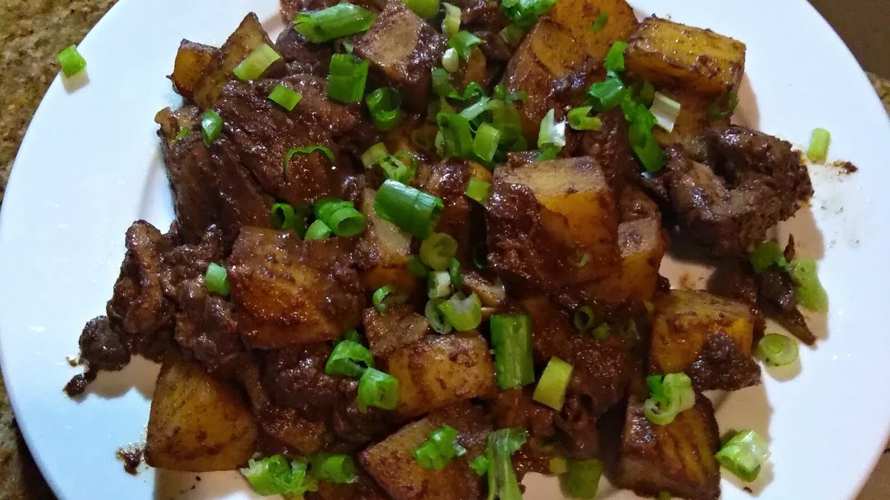 CHICKEN LIVER WITH POTATO IN SOY SAUCE
