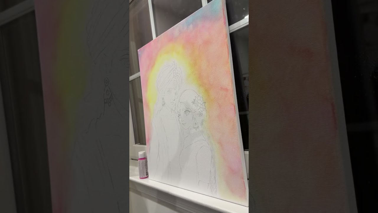 RADHA KRISHNA PAINTING, LIVE!!