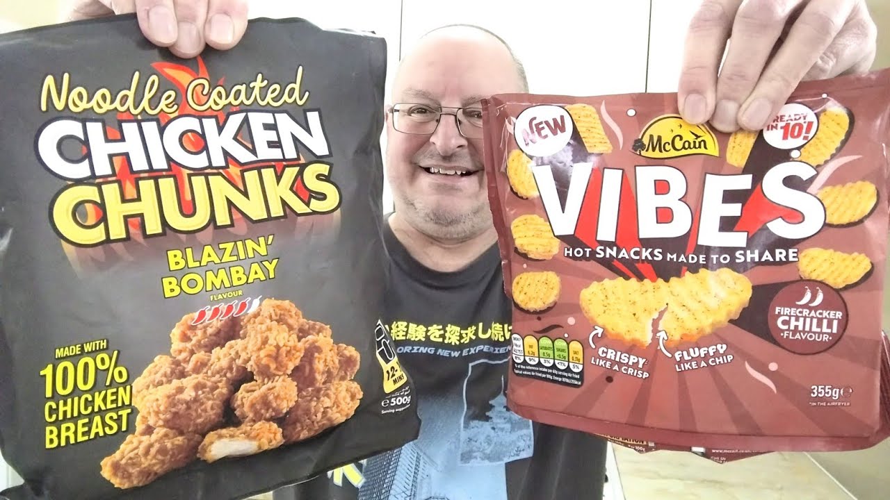 Iceland Noodle Coated Chicken Blazin' Bombay Flavour and McCain Vibes Firecracker ~ Food Review 