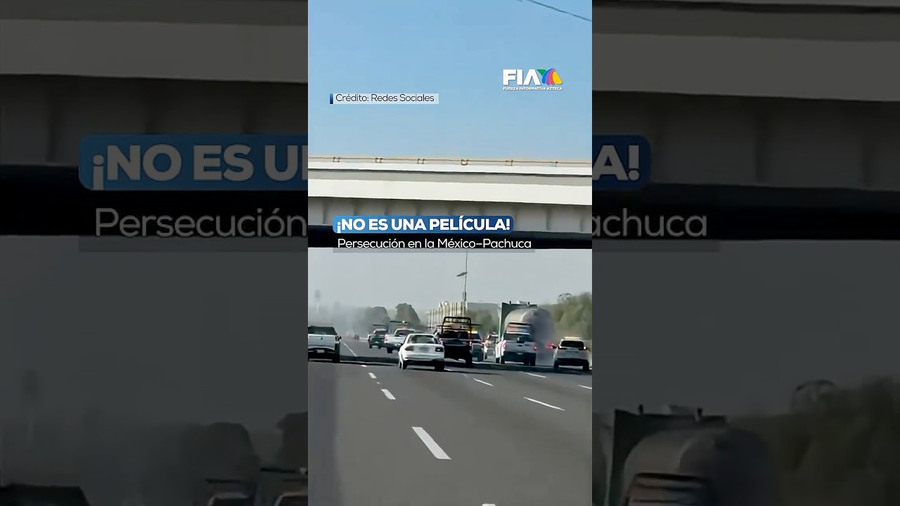 Policía vs Tráiler robado desatan una persecución  en la autopista México-Pachuca