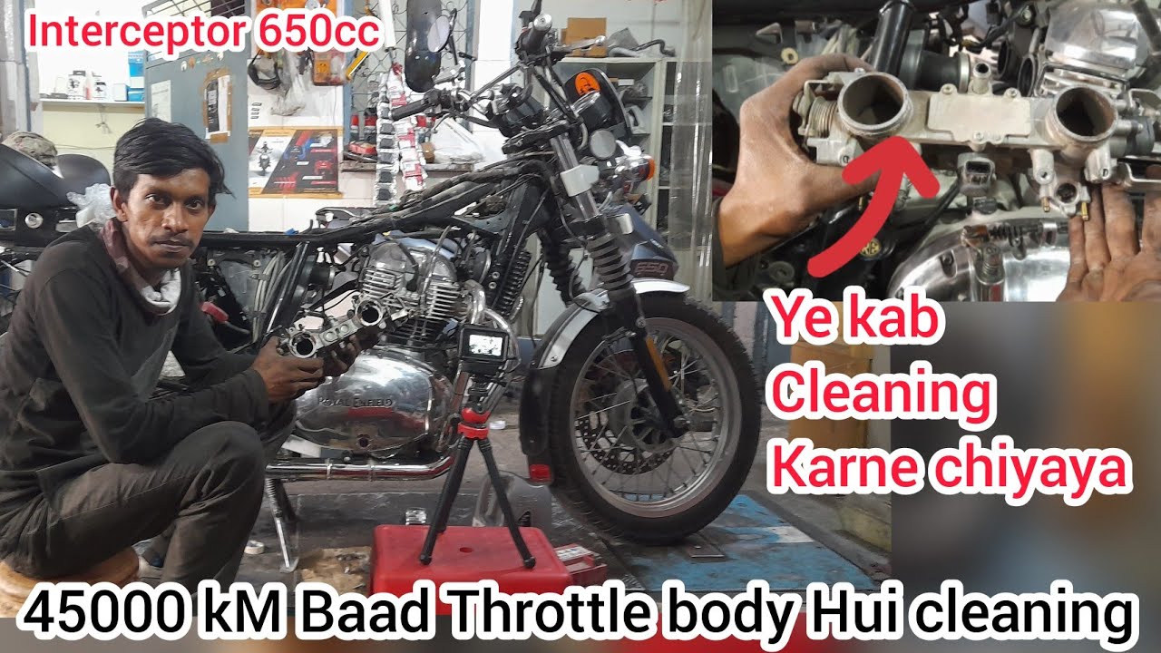 45000 KM BAAD #interceptor650cc|KI THROTTLE BODY CLEANING YE KASI CLEANING KARE ‎@pankajre222 