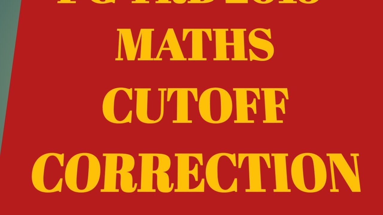 PG TRB MATHS CUTOFF 2019