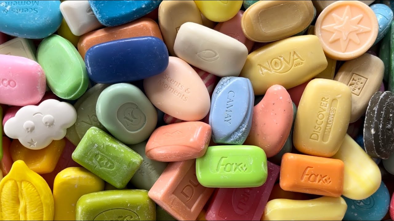 ASSORTED soap | Cutting soap (no talking) | АСМР Резка мыла | #asmrsoap #carvingsoap *628