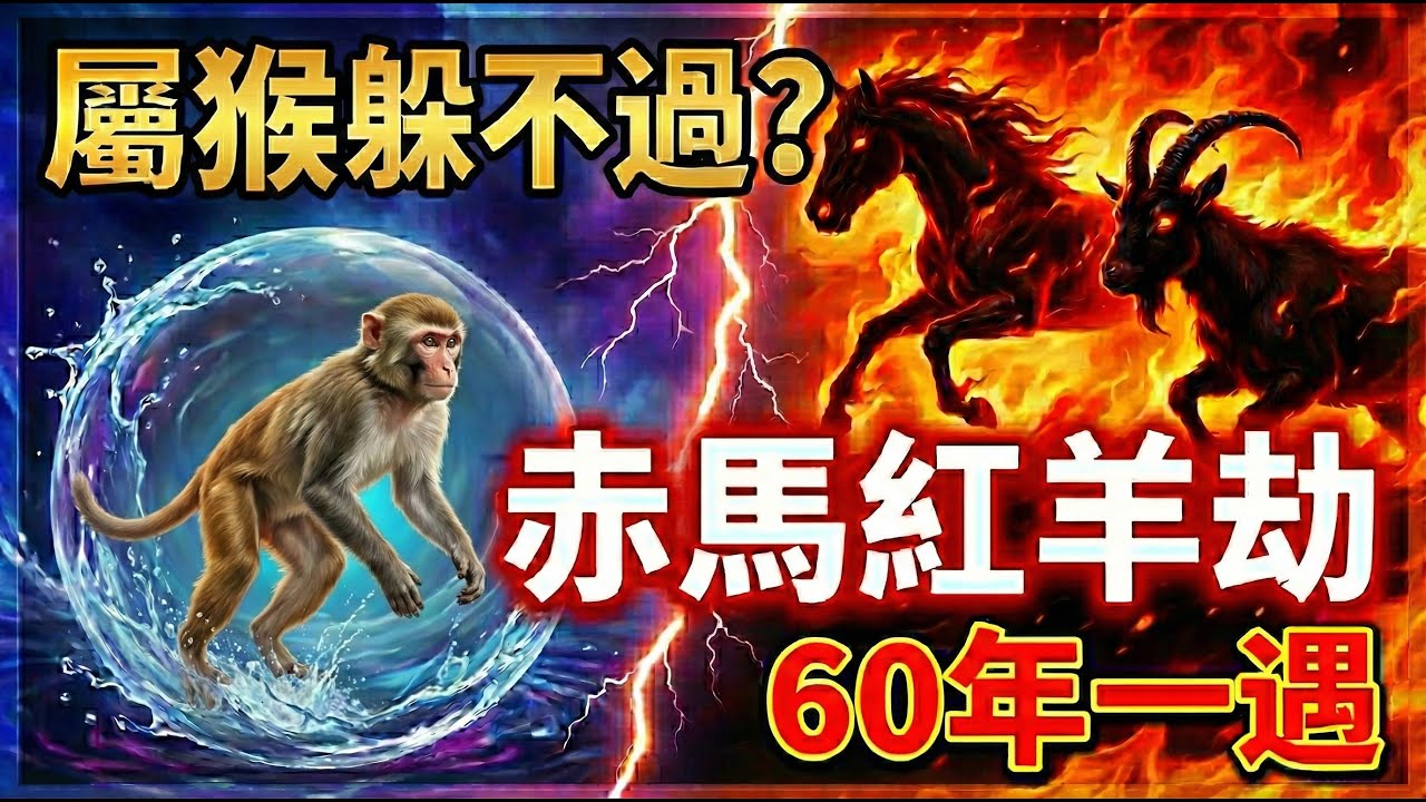 生肖猴注意！2026-2027赤馬紅羊劫：60年一遇的千年詛咒，屬猴人註定有劫難？獨家揭秘屬猴人的破劫轉運祕法！#生肖猴 #2026生肖猴運勢 #赤馬紅羊劫 #2027生肖猴運勢 #屬猴 #生肖猴運勢