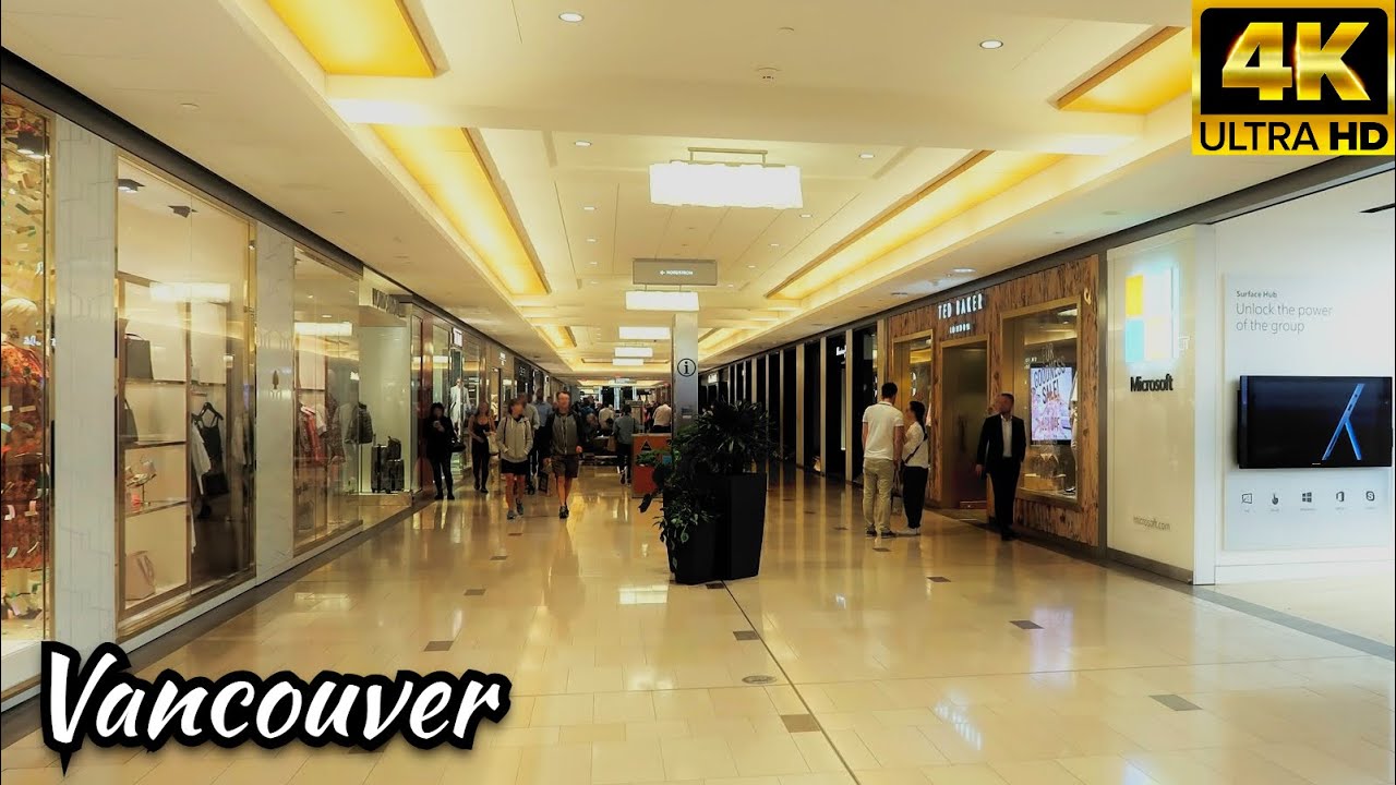 [4K] Walking Through Pacific Centre Mall Downtown, Vancouver 2021