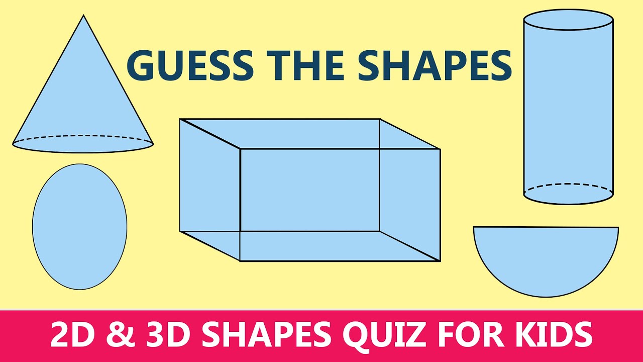 Guess The Shapes | 2D & 3D Shapes Quiz For Kids | Educational video for Kindergarten and Kids