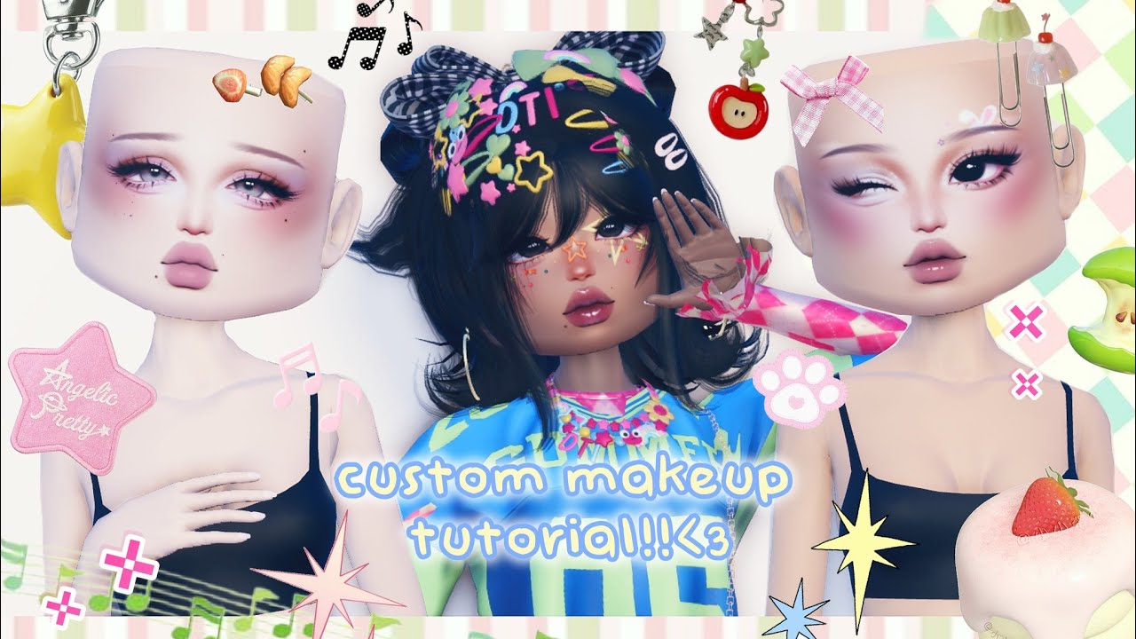 ₊‧°𐐪♡𐑂°‧₊🥯dti custom makeup tutorial~⁠♪pt.4🍧 cutest dti custom makeup!!⊹˚. ♡.𖥔 ݁ ˖