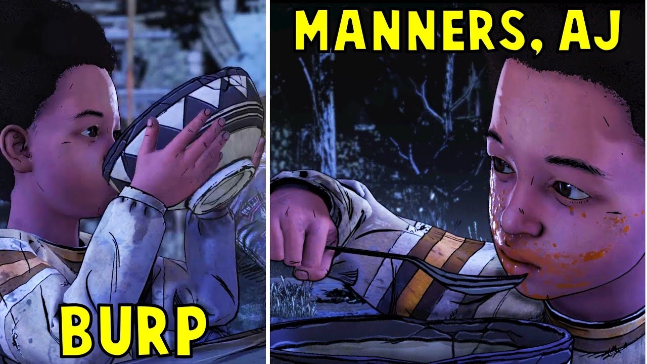 Eat Slowly vs Burp - All Dialogues - The Walking Dead The Final Season