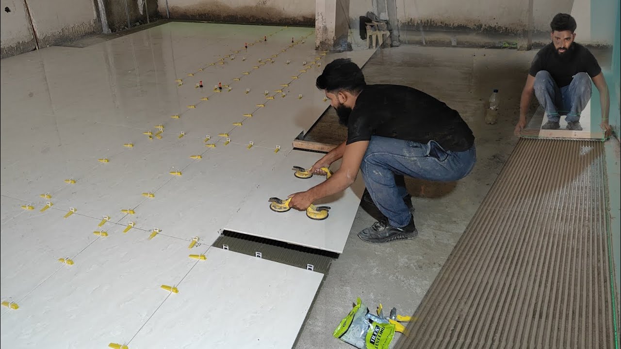 2×4 flooring tiles install and showroom  || flooring tiles design for home ||