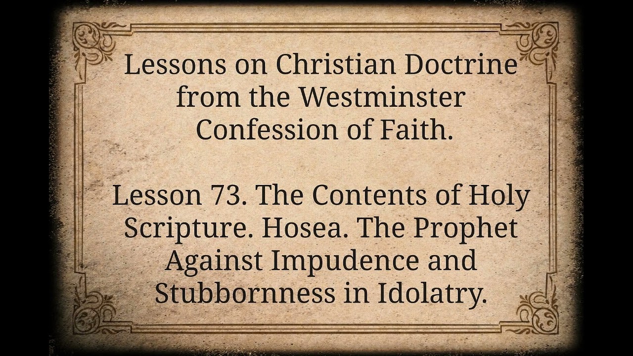 Hosea. The Prophet Against Impudence and Stubbornness in Idolatry.