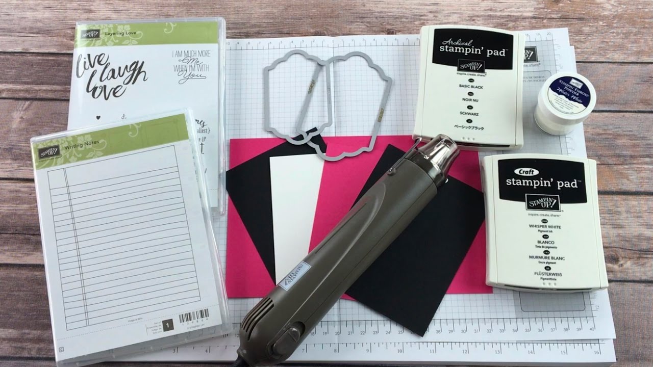 Stampin' Up! Chalkboard Technique with Layering Love & Writing Notes Card - Episode 539